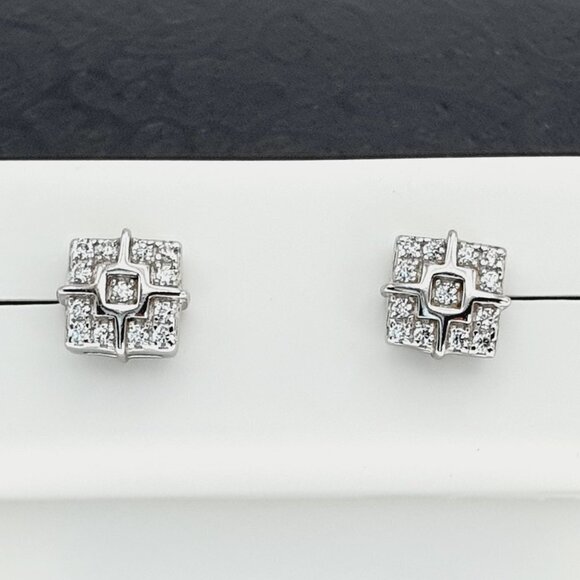 Amazon.com: SILBERTALE 3 Pairs 925 Sterling Silver Cubic  \